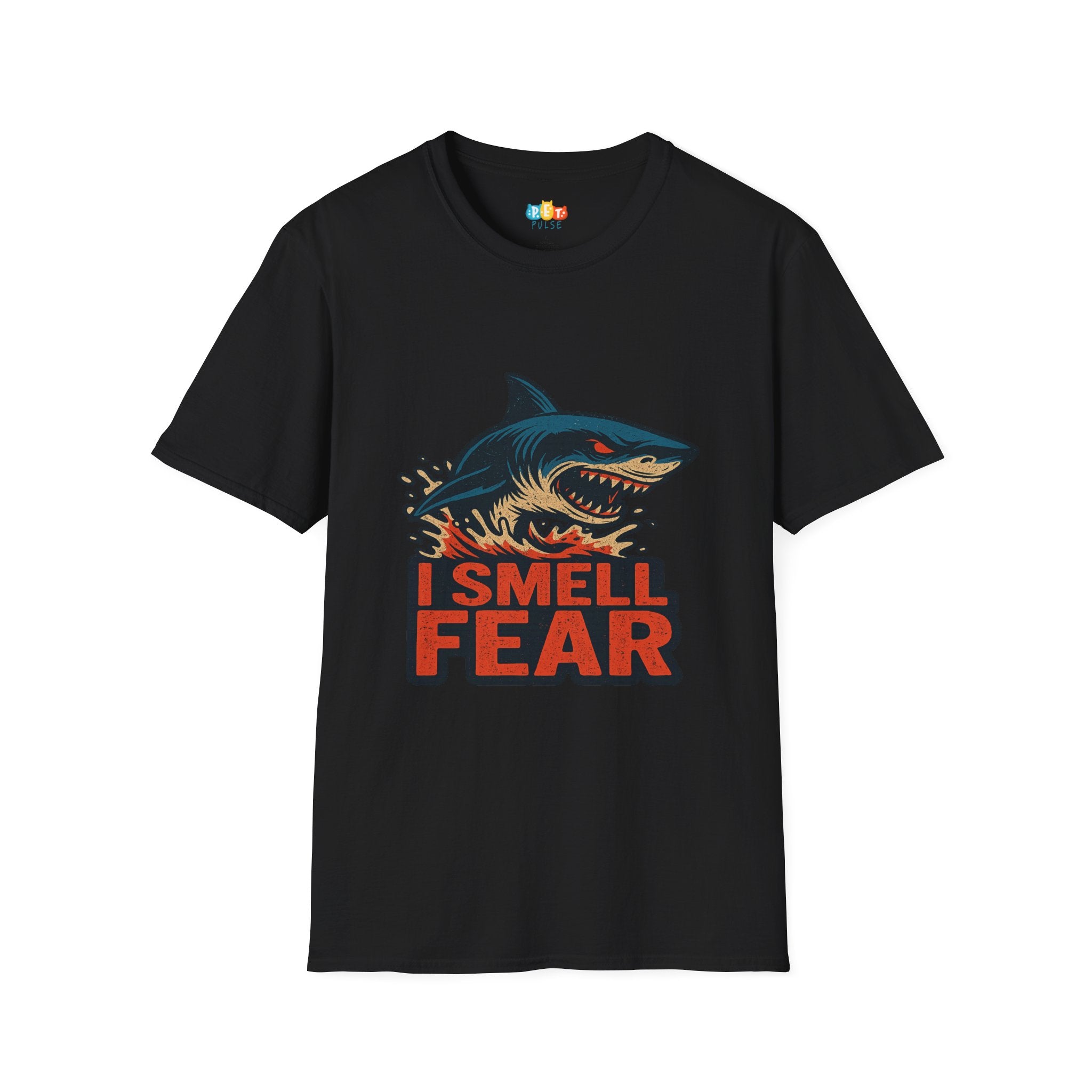 "I Smell Fear" Vintage Shark Attack T-Shirt - Retro Water Splash Graphic Tee