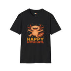 Happy Little Lotl Joyful Axolotl Celebration T-Shirt - Funny Animal Pun Cute Amphibian Positive Vibes Tee