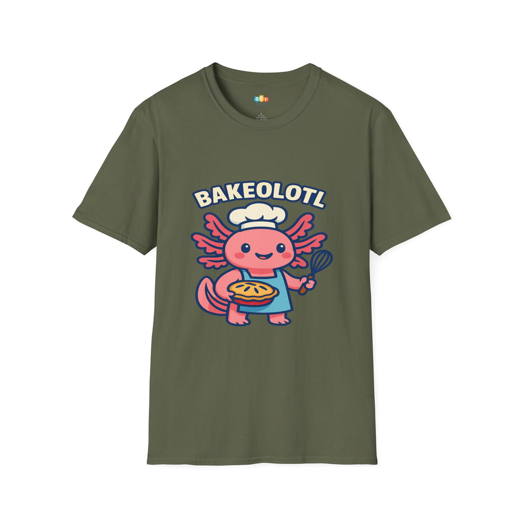 Bakeolotl Baking Axolotl T-Shirt - Funny Baker Chef Pie Whisk Kitchen Cooking Pastry Baker Tee
