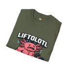 Liftolotl Weightlifting Axolotl T-Shirt - Funny Gym Fitness Workout Bodybuilding Muscle Training Tee