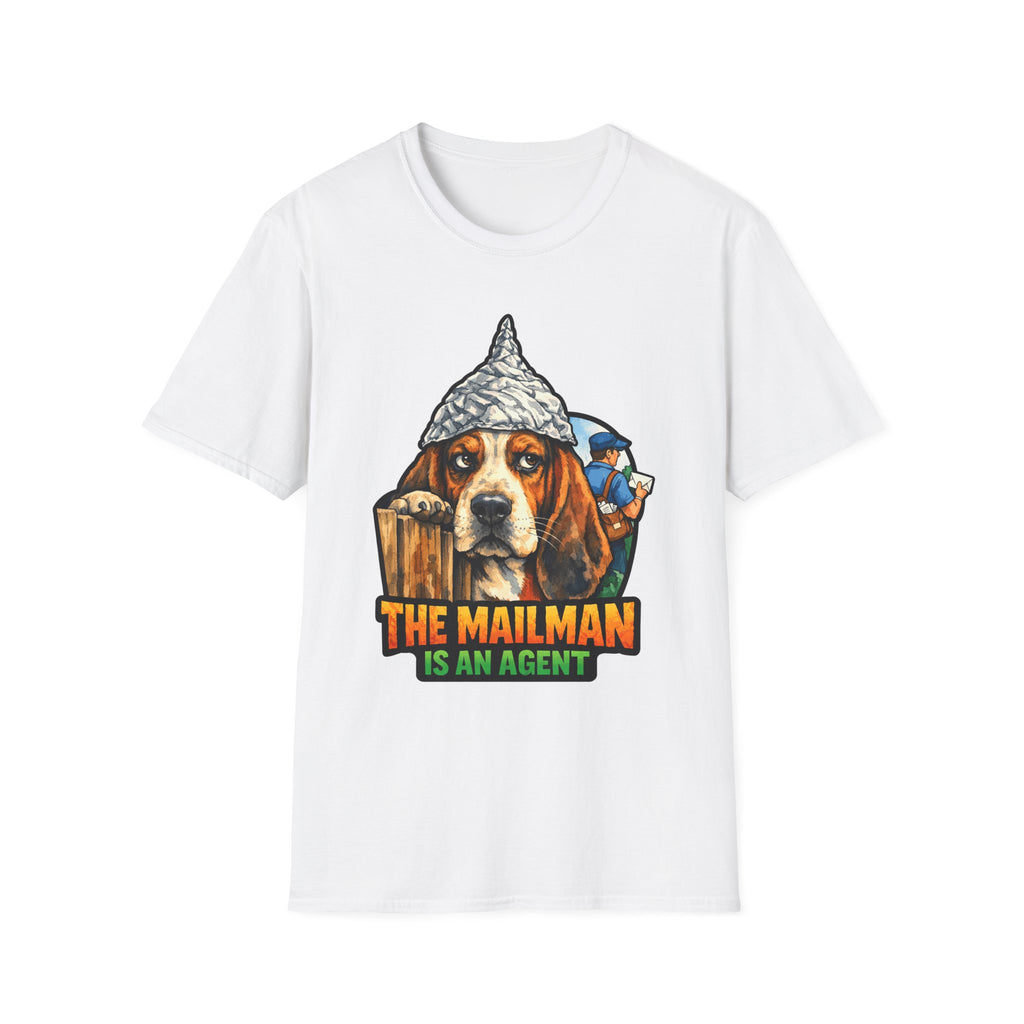 The Mailman Is an Agent Funny Conspiracy Basset Hound T-Shirt | Pet-Spiracy Theorist Collection by PetPulse