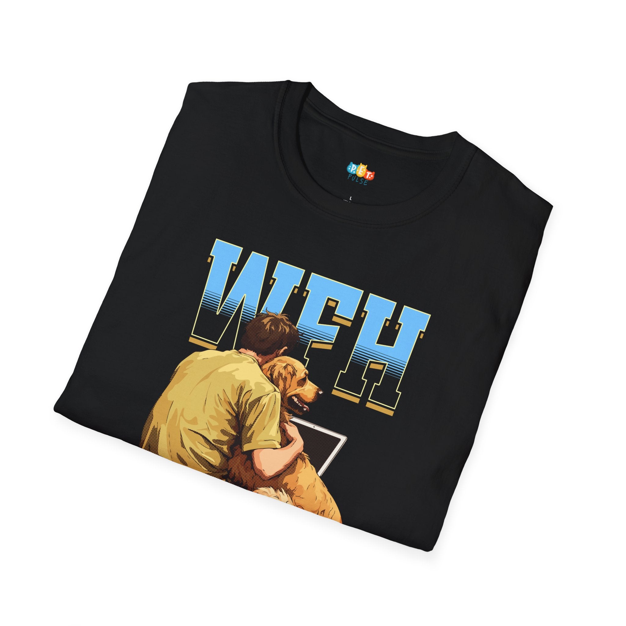 WFH Status Typing With One Hand Petting With The Other T-Shirt - Funny Pet Parent Work From Home Gift Tee