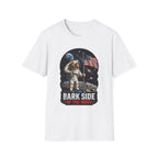 The Bark Side of the Moon Funny Astronaut Golden Retriever Flag T-Shirt | Cosmic Encounters Collection by PetPulse