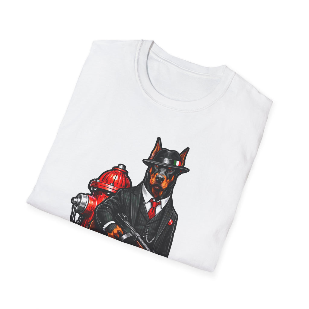 Protecting the Family Territory Funny Mobster Doberman T-Shirt | The Dog Father Collection by PetPulse