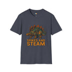 Spikes and Steam Steampunk Stegosaurus T-Shirt - Funny Mechanical Dinosaur Victorian Industrial Graphic Tee