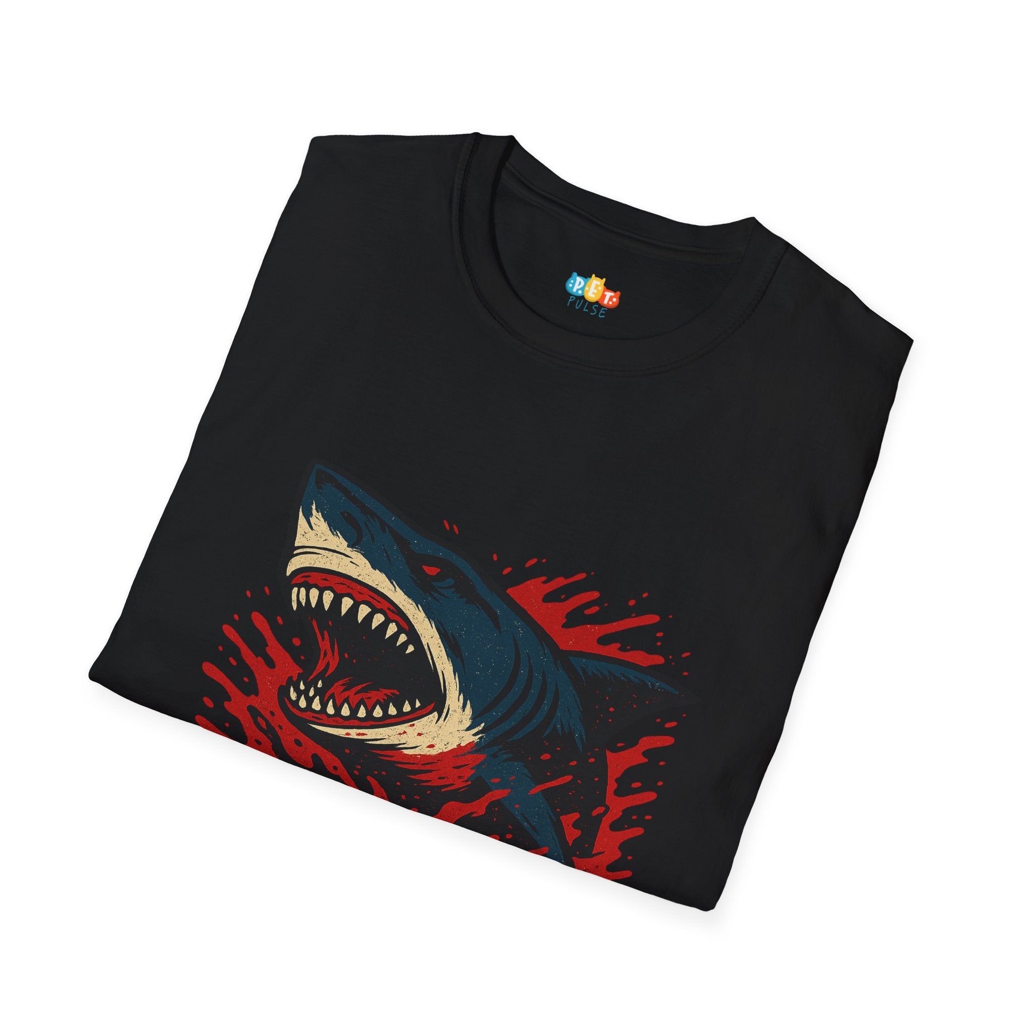 "No Mercy In The Water" Vintage Shark Ruthless T-Shirt - Retro Blood Carnage Tee