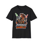 Armed and Manely Action Hero Horse T-Shirt | Dual Laser Pistol Space Bounty Hunter Horse Graphic Tee | Mane Event Collection by PetPulse