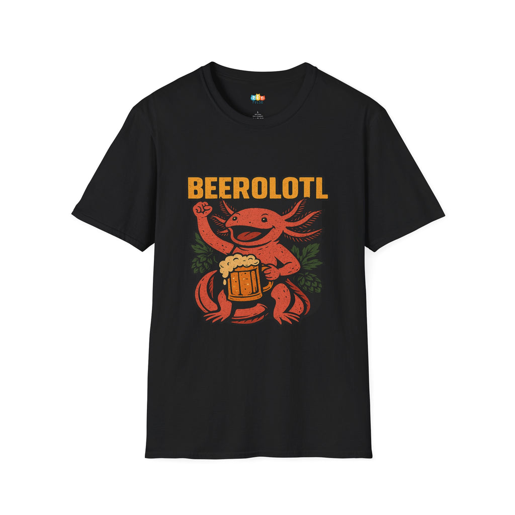 Beerolotl Beer Drinking Axolotl T-Shirt - Funny Brewery Craft Beer Drinking Alcohol Party Tee