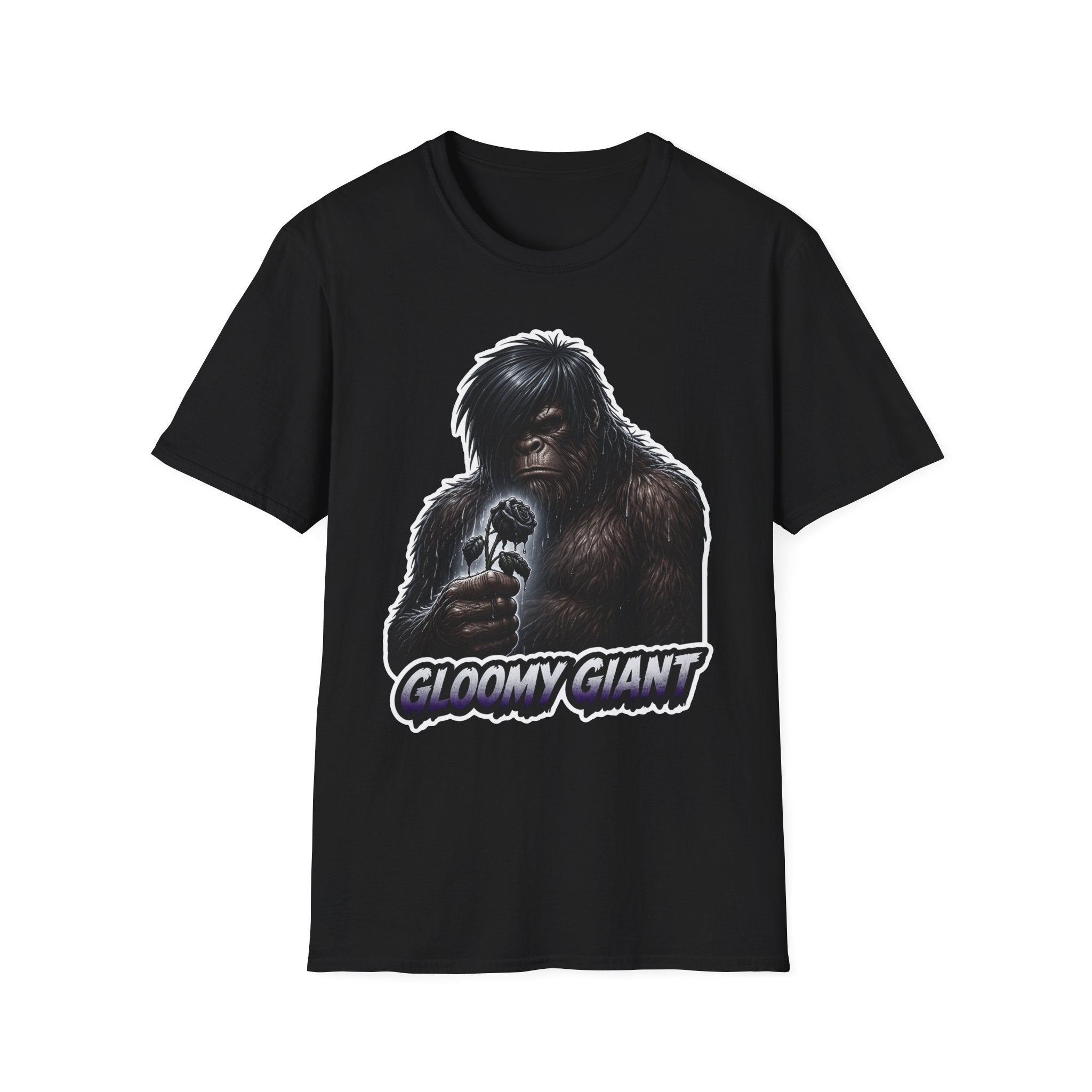 Gloomy Giant Funny Emo Bigfoot T-Shirt | Cryptid Companions Collection by PetPulse