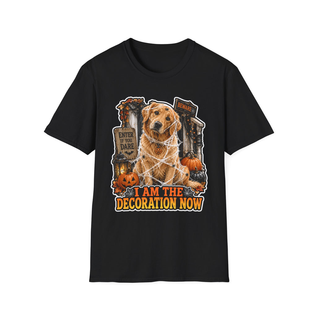 I Am the Decoration Now Golden Retriever Halloween T-Shirt | Halloween Pet T-Shirts Collection by PetPulse