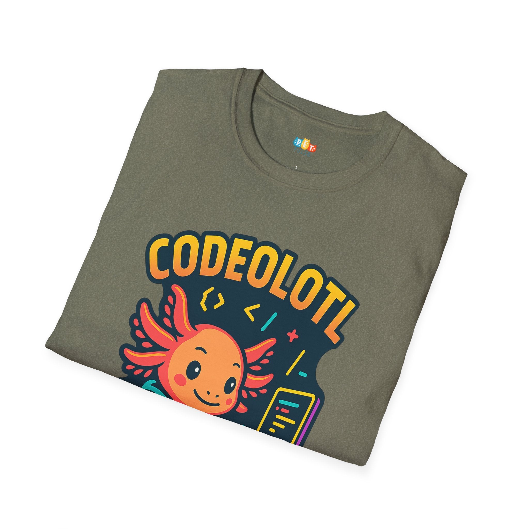Codeolotl Programming Axolotl T-Shirt - Funny Coder Developer Computer Science Software Engineer Tee