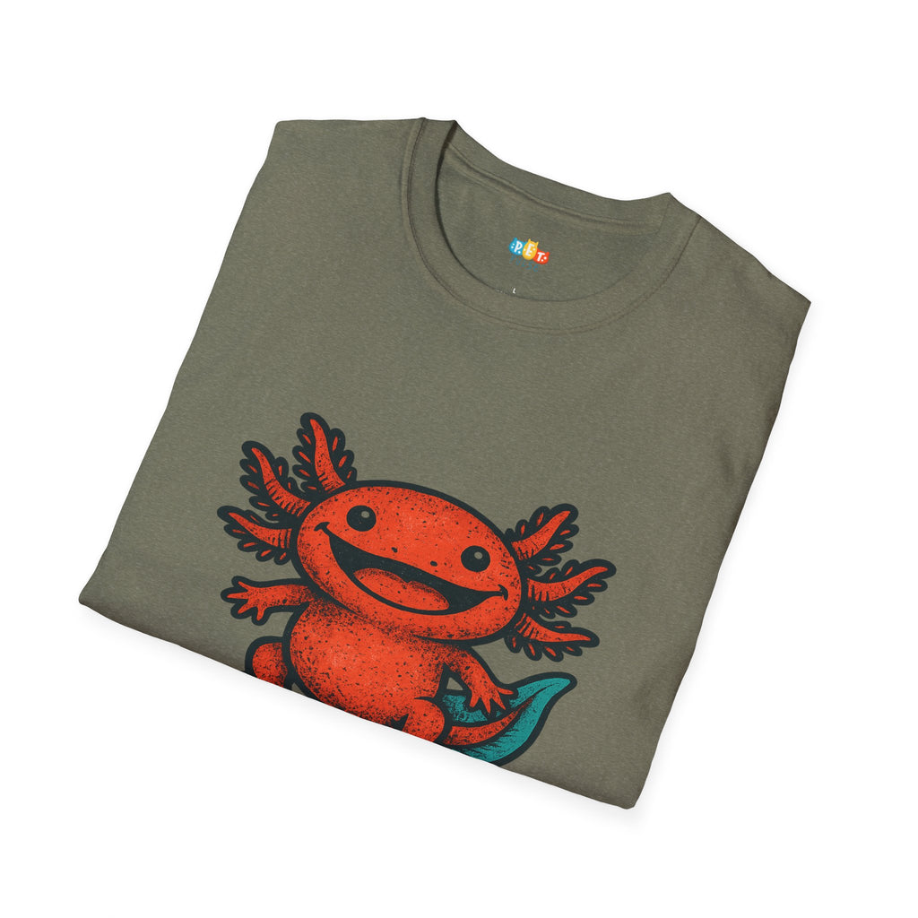 I Smile A Lotl Happy Axolotl Pun T-Shirt - Funny Animal Cute Amphibian Positive Vibes Joy Tee