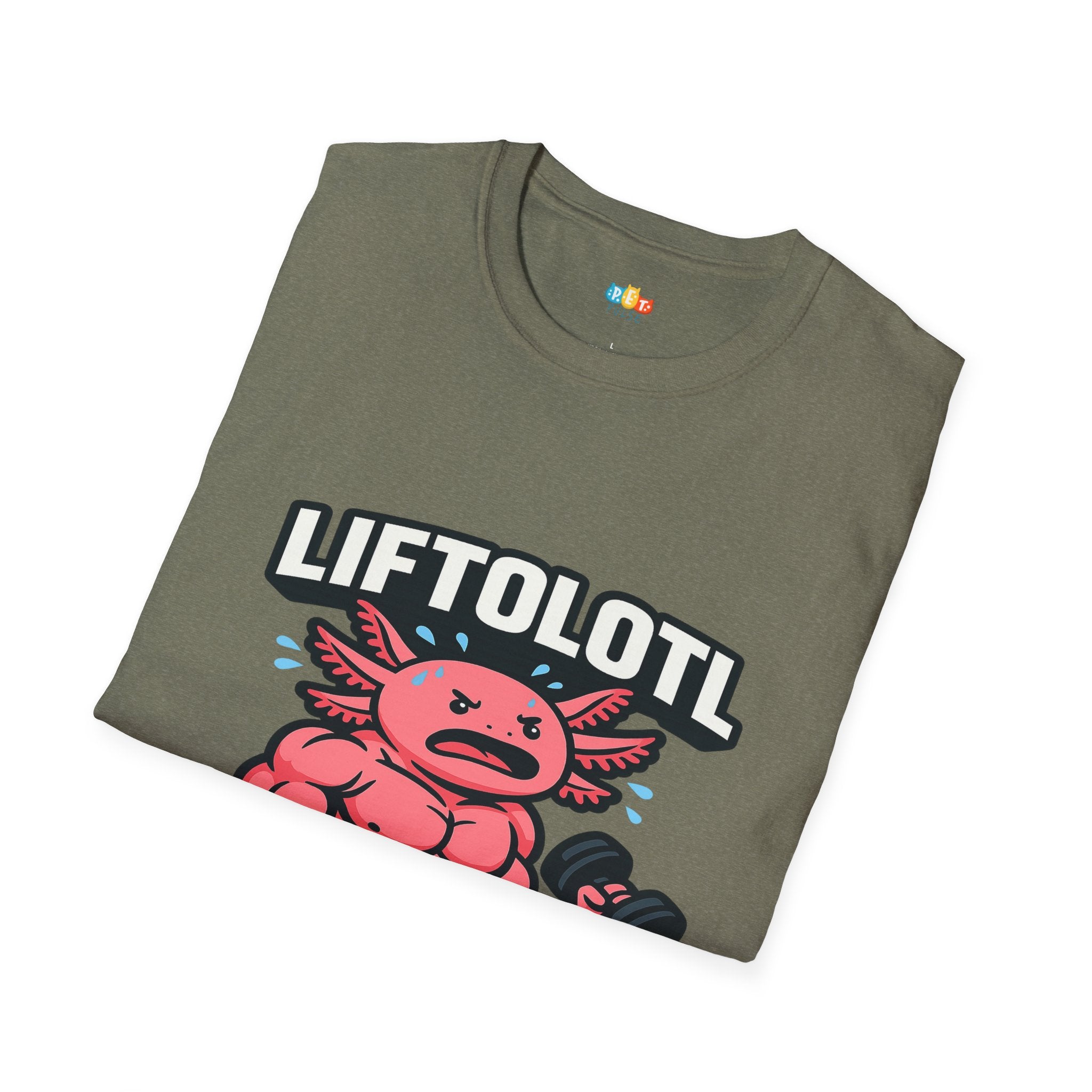 Liftolotl Weightlifting Axolotl T-Shirt - Funny Gym Fitness Workout Bodybuilding Muscle Training Tee