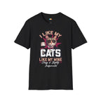 I Like My Job I Like My Wine T-Shirt - Funny Cat Wine Lover Work Life Balance Office Humor Graphic Tee