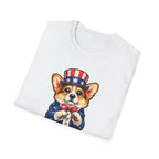 Your Country Needs Treats Funny Uncle Sam Corgi T-Shirt | Patriotic Pembroke Welsh Corgi Costume Graphic Tee | Uncle Sam Pups