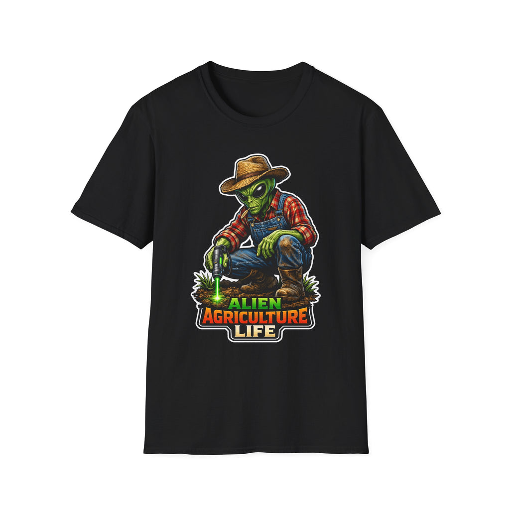 Alien Agriculture Life Funny Alien Farmer T-Shirt | Cosmic Encounters Collection by PetPulse