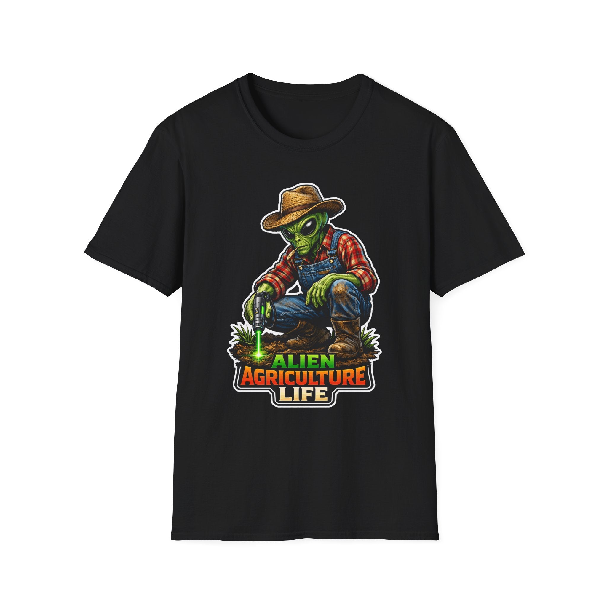 Alien Agriculture Life Funny Alien Farmer T-Shirt | Cosmic Encounters Collection by PetPulse