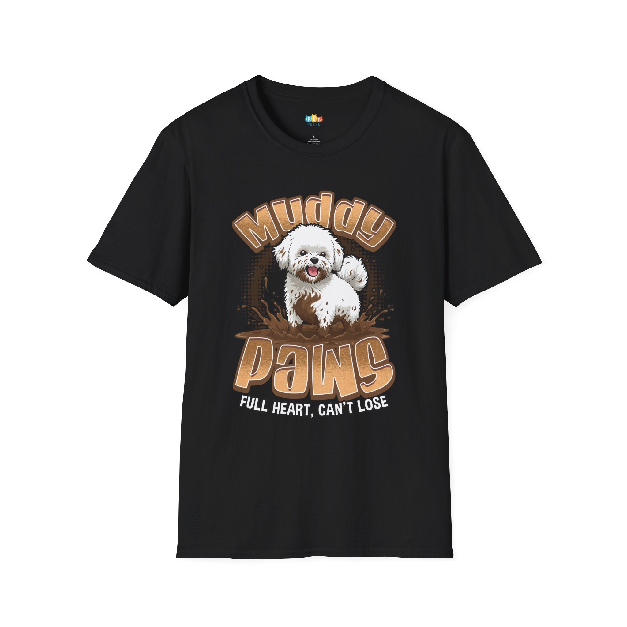 Muddy Paws Full Heart Can't Lose Dog T-Shirt - Maltese Rescue Dog Parent Hero Graphic Tee
