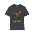Tentacles and Hugs Cthulhu T-Shirt - Funny Cute Lovecraft Octopus Monster Horror Comedy Graphic Tee