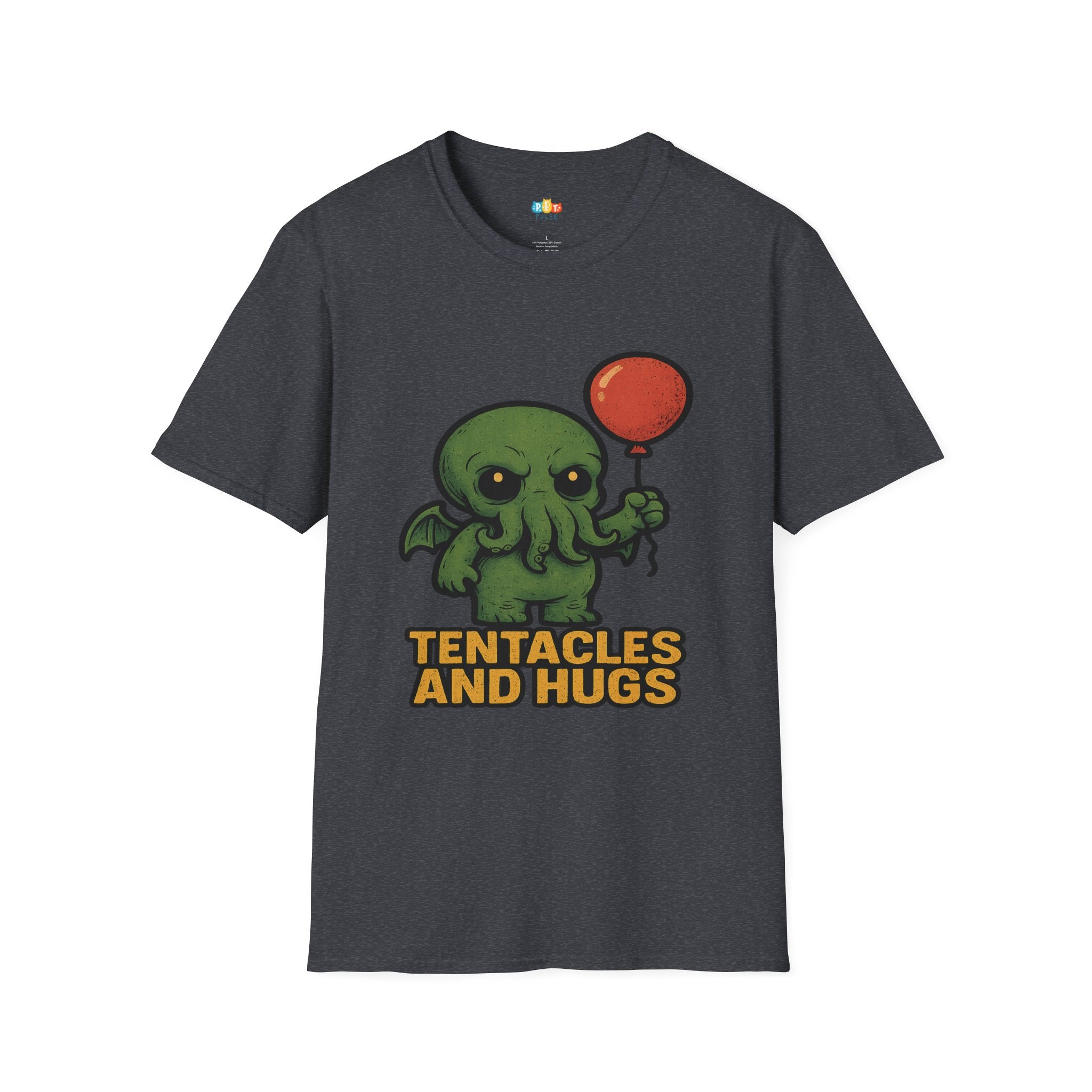 Tentacles and Hugs Cthulhu T-Shirt - Funny Cute Lovecraft Octopus Monster Horror Comedy Graphic Tee