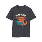 Readolotl Reading Axolotl T-Shirt - Funny Book Lover Coffee Reader Bookworm Literature Student Tee