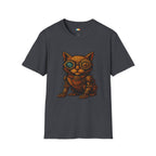 Steampunk Cat T-Shirt - Funny Mechanical Feline Victorian Gears Goggles Engineer Cyberpunk Graphic Tee
