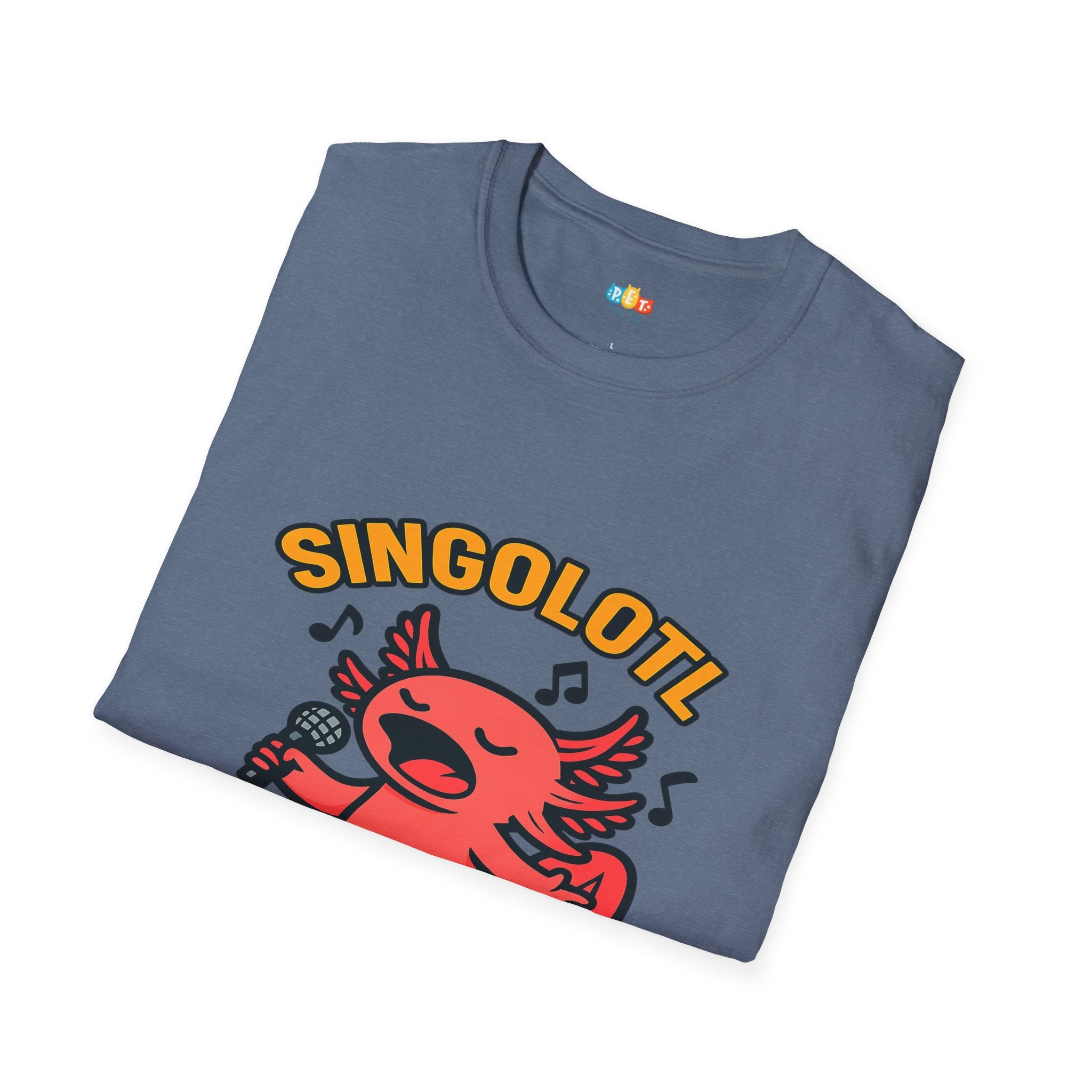 Singolotl Musical Axolotl Karaoke Singer T-Shirt - Funny Animal Pun Music Performance Vocalist Tee