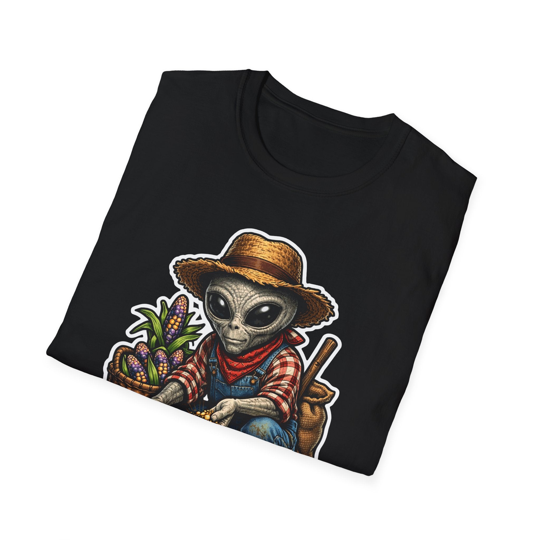 Just Growin' Some Space Corn Funny Alien Farmer T-Shirt | Cosmic Encounters Collection by PetPulse