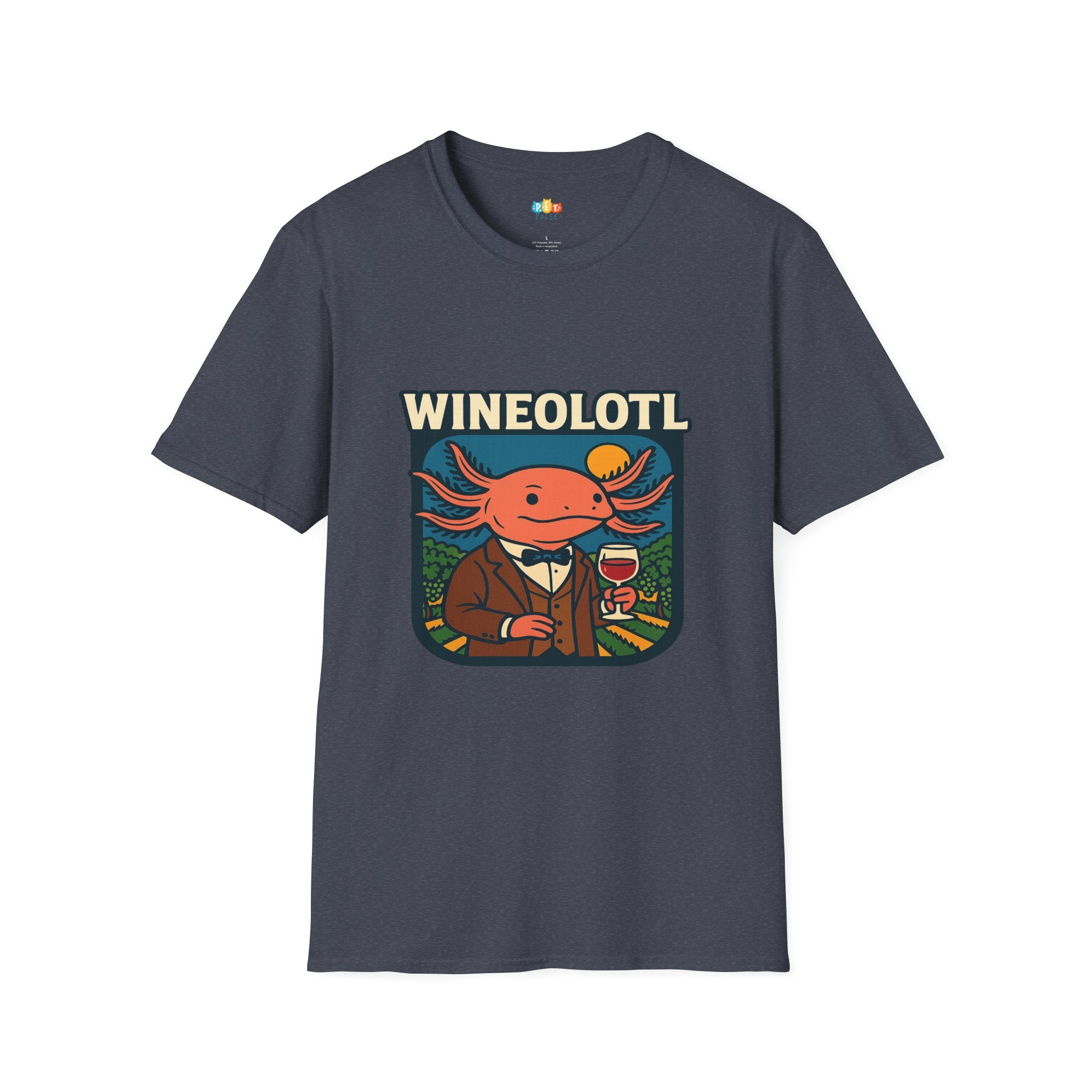 Wineolotl Sophisticated Axolotl Wine Tasting T-Shirt - Funny Animal Pun Vineyard Sommelier Classy Tee