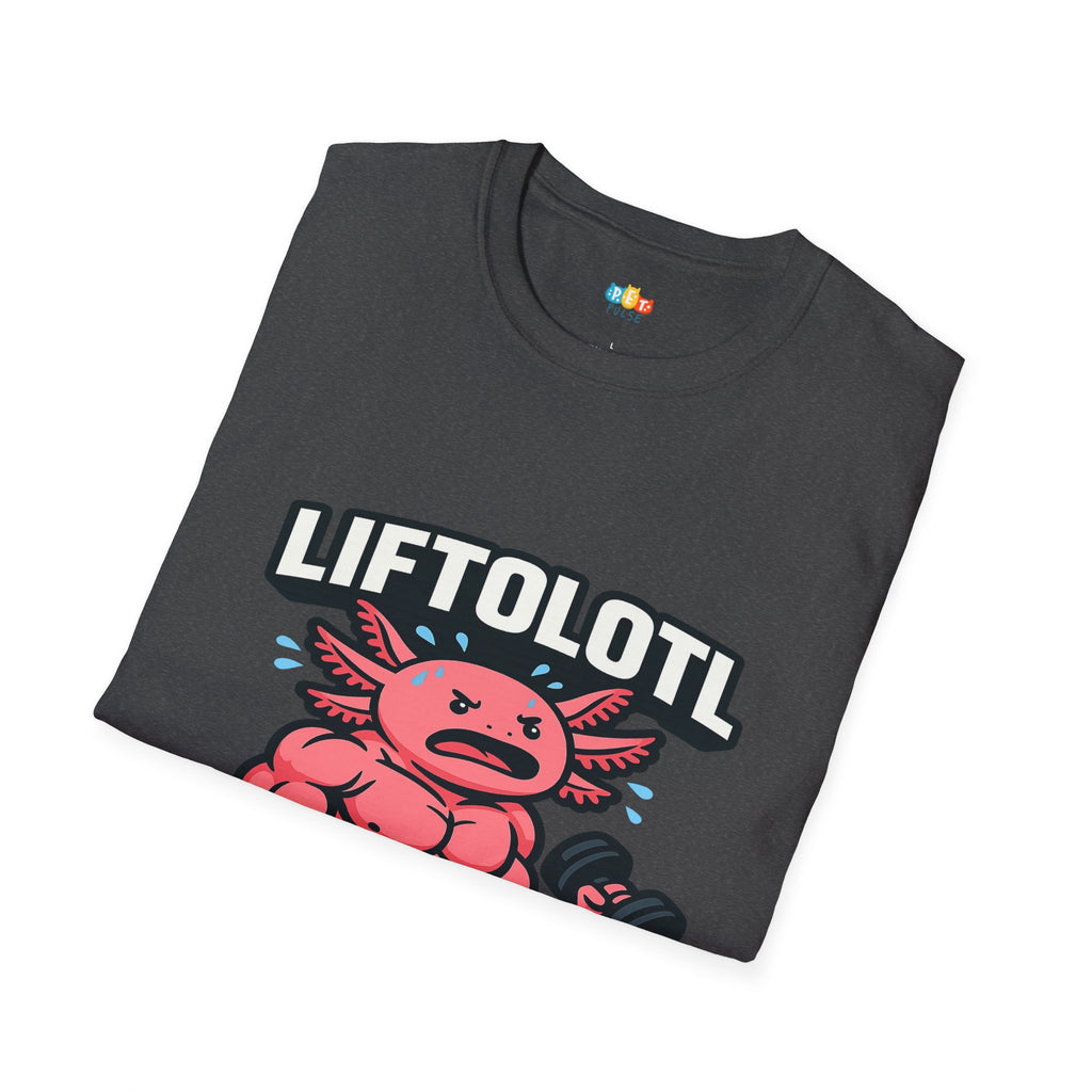 Liftolotl Weightlifting Axolotl T-Shirt - Funny Gym Fitness Workout Bodybuilding Muscle Training Tee