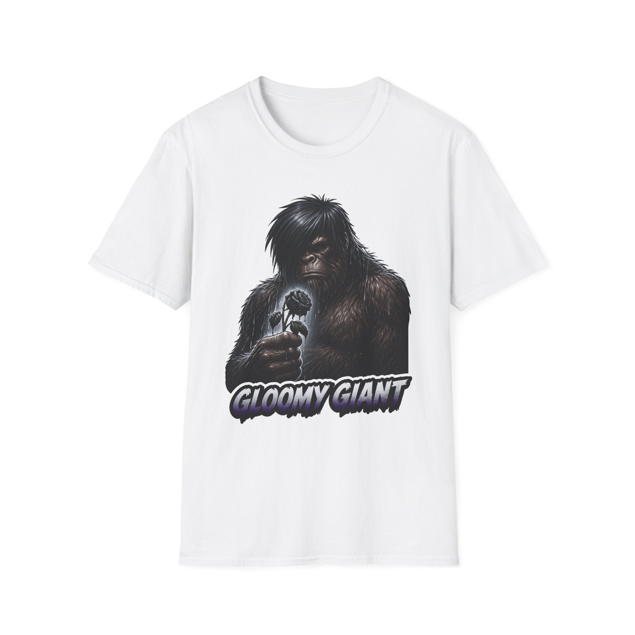 Gloomy Giant Funny Emo Bigfoot T-Shirt | Cryptid Companions Collection by PetPulse