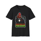 Sleep With The Chickens Funny Dark Humor Chicken T-Shirt | Tuxedo Rooster Waterfront Graphic Tee for Chicken Owners | PetPulse