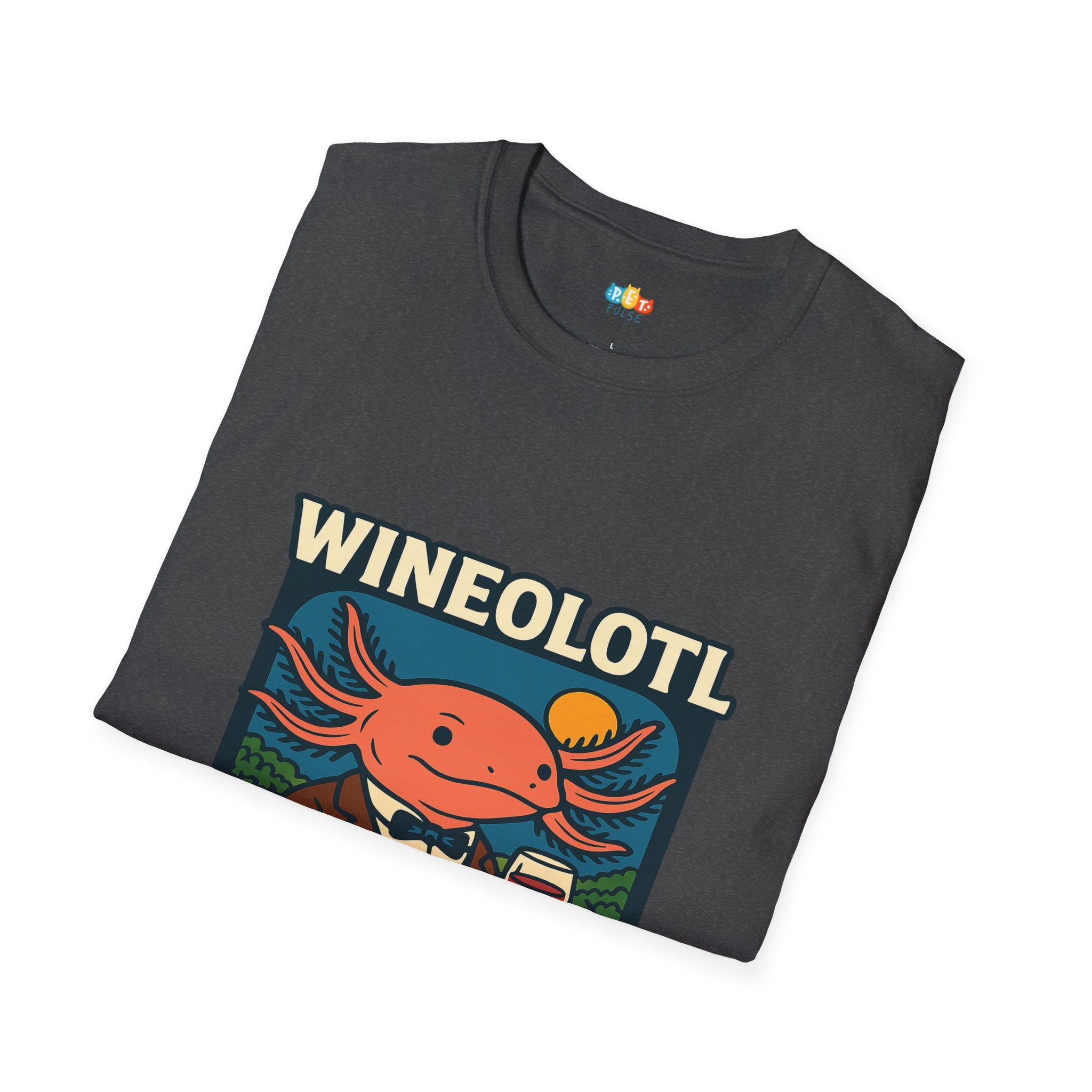 Wineolotl Sophisticated Axolotl Wine Tasting T-Shirt - Funny Animal Pun Vineyard Sommelier Classy Tee