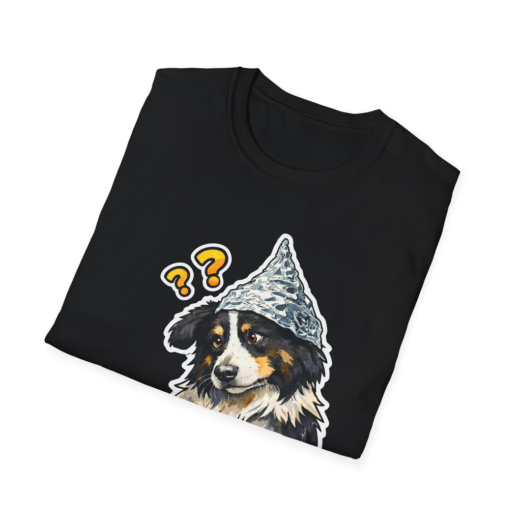 The Ball Was Never Thrown Funny Conspiracy Border Collie T-Shirt | Pet-Spiracy Theorist Collection by PetPulse