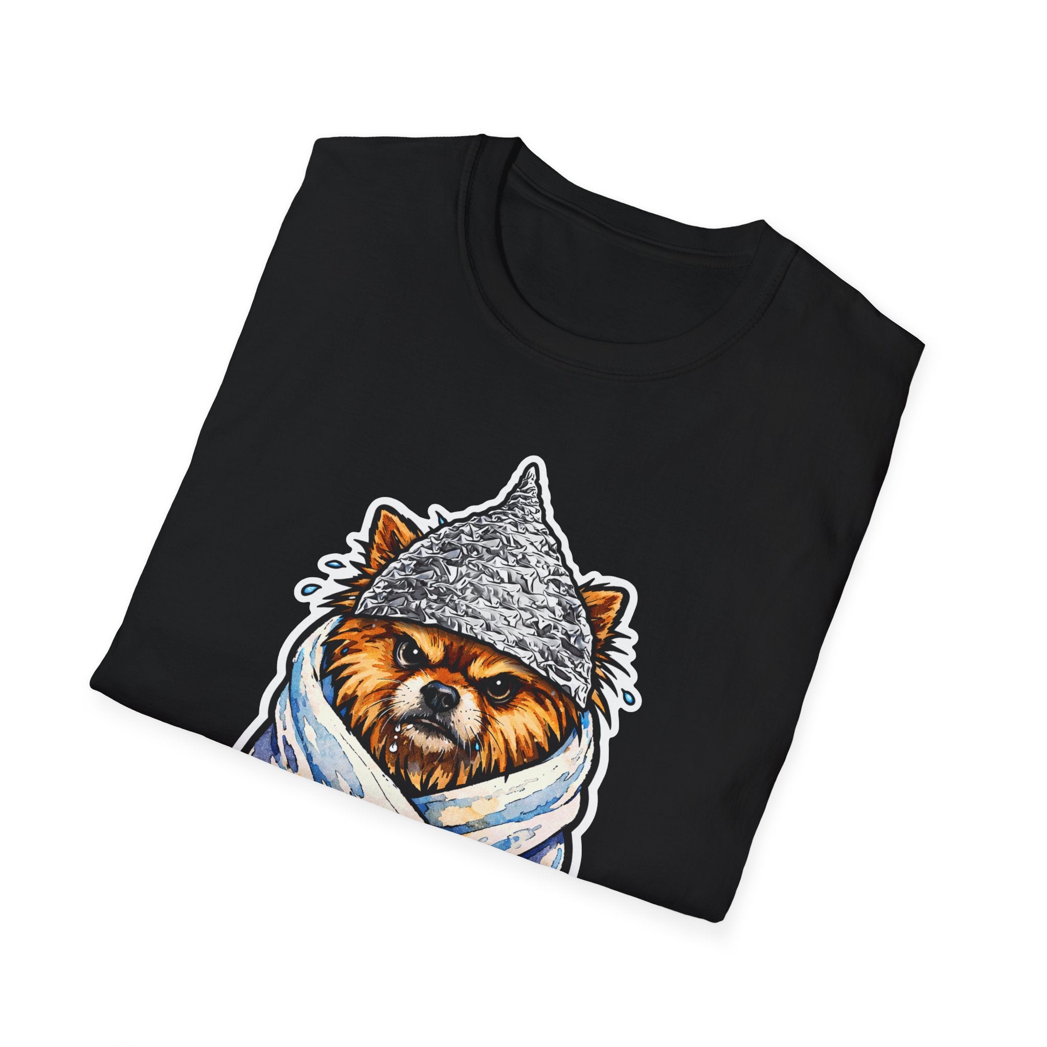 Bath Time Is a Psyop Funny Conspiracy Pomeranian T-Shirt | Pet-Spiracy Theorist Collection by PetPulse