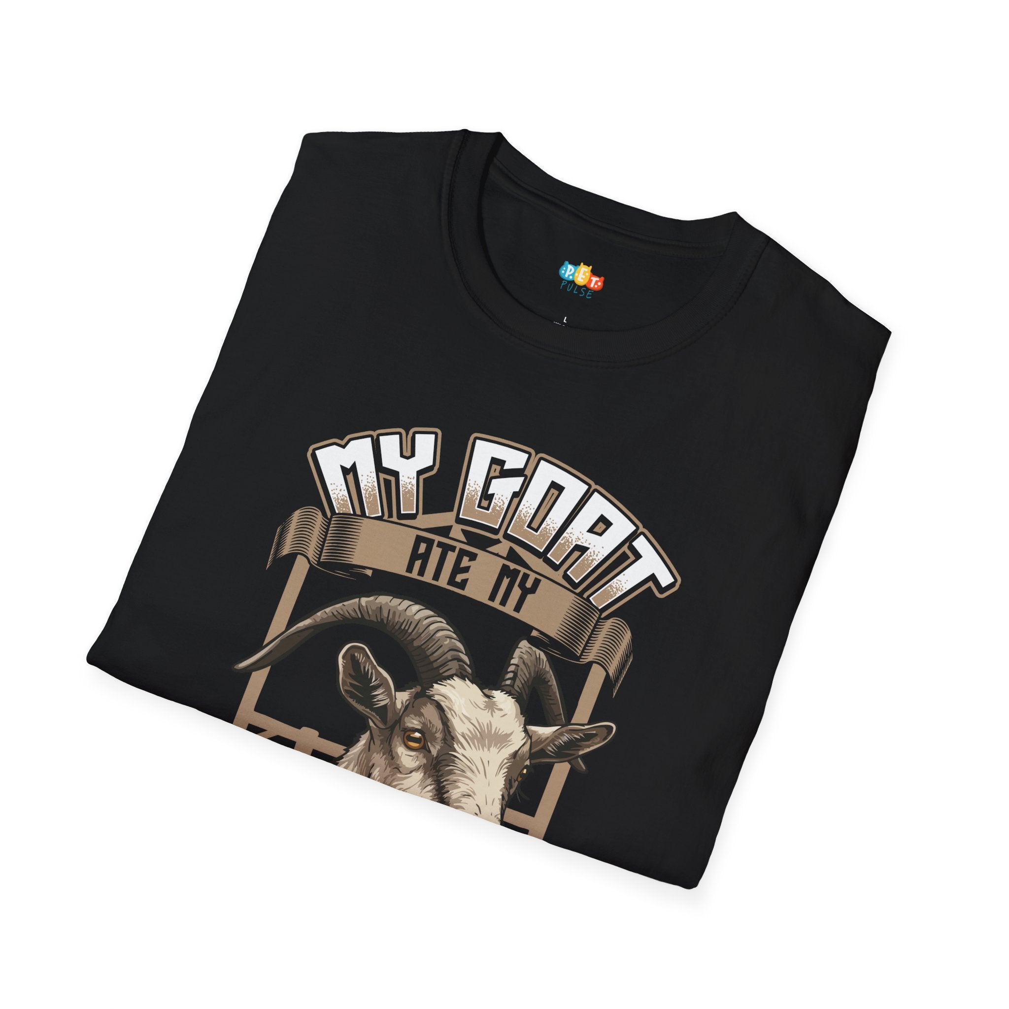 My Goat Ate My Homework T-Shirt - Funny Farm Life Rural Country Living Goat Farmer School Graphic Tee