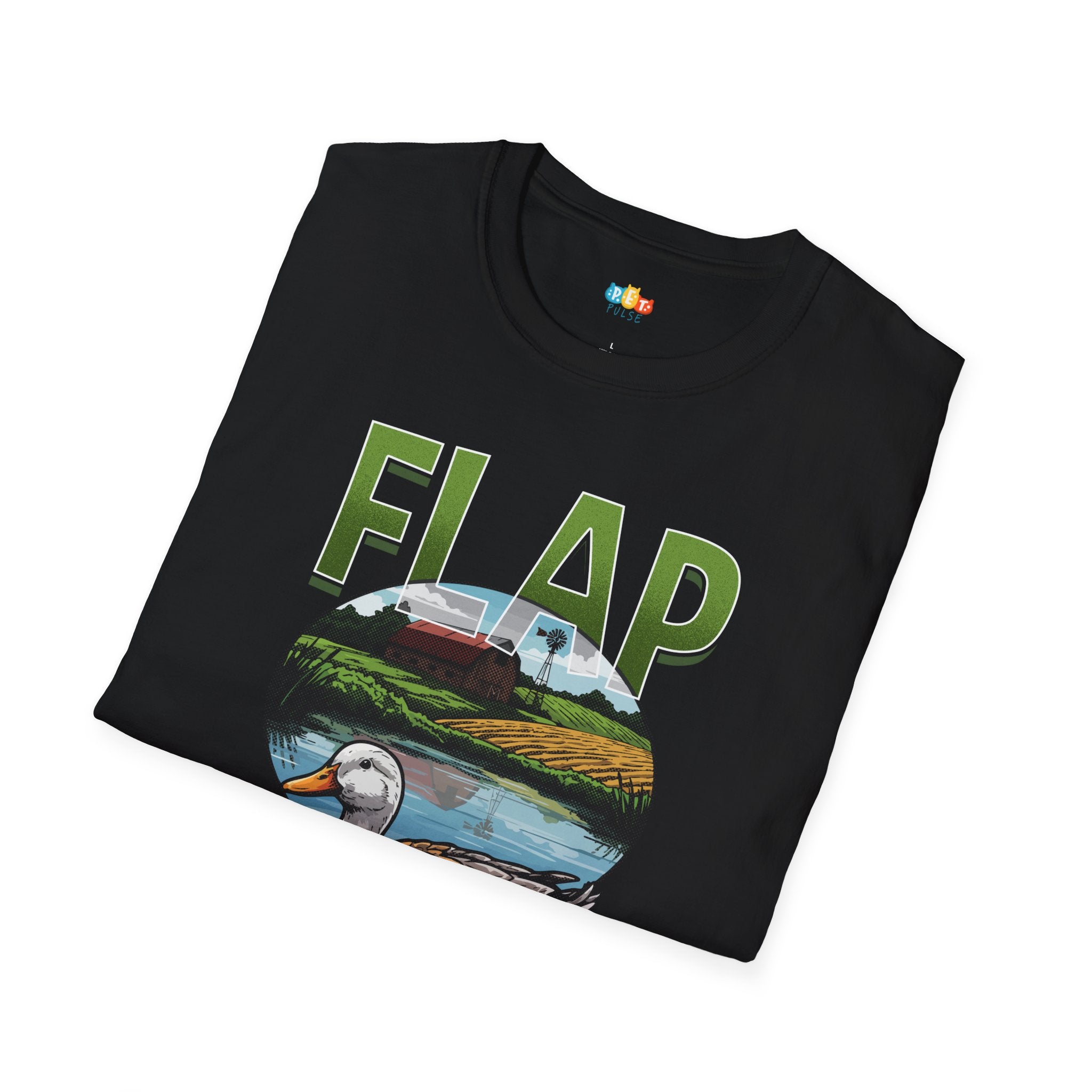 Flap Happens Duck Lovers Unite T-Shirt - Funny Waterfowl Hunter Farm Pond Life Rural Country Graphic Tee