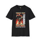Turkey Trot Training Partner Faster Than The Rest T-Shirt - Funny Dog Thanksgiving Running Pet Owner Holiday Graphic Tee