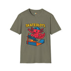 Skateolotl Rad Axolotl Skateboard T-Shirt - Funny Animal Pun Skater Cool Street Style Skateboarding Tee
