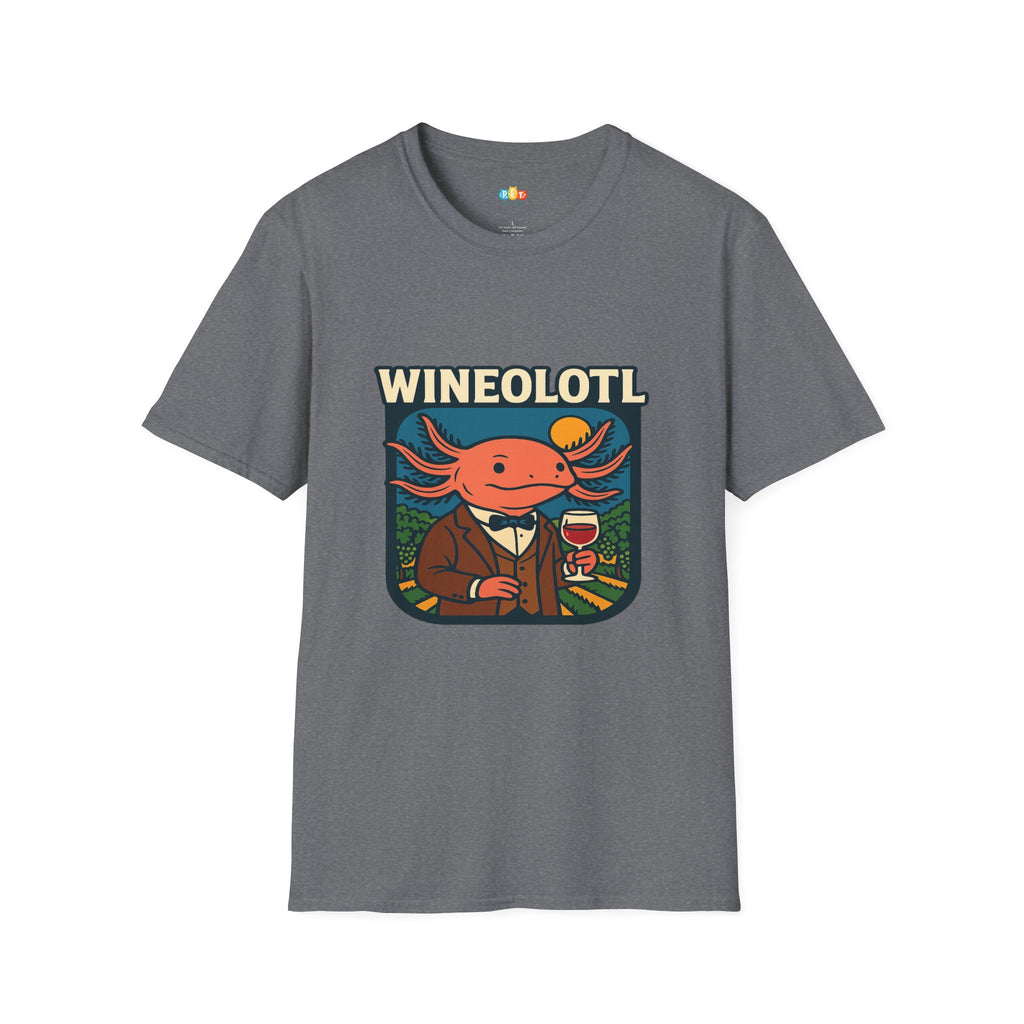 Wineolotl Sophisticated Axolotl Wine Tasting T-Shirt - Funny Animal Pun Vineyard Sommelier Classy Tee