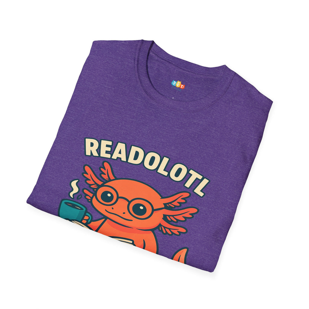 Readolotl Reading Axolotl T-Shirt - Funny Book Lover Coffee Reader Bookworm Literature Student Tee