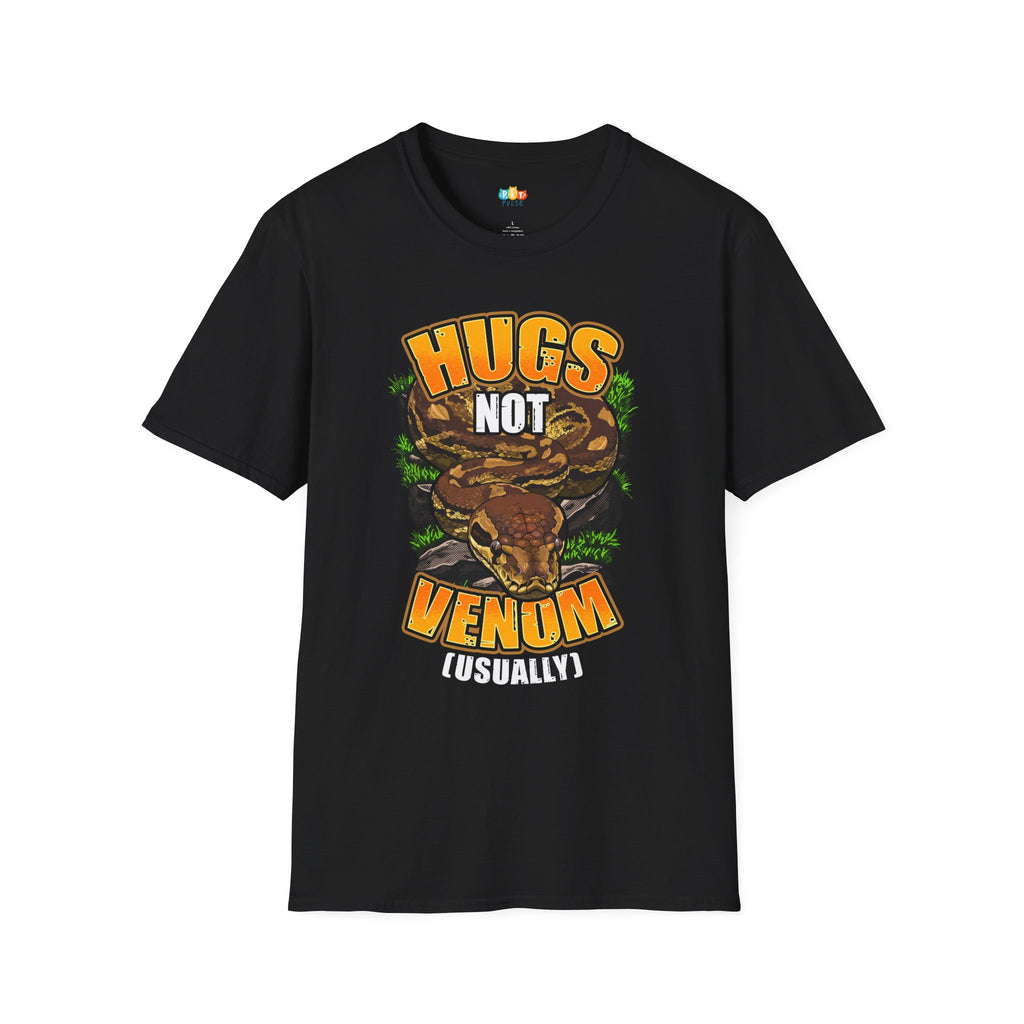 Hugs Not Venom Snake T-Shirt - Funny Python Serpent Pet Owner Reptile Lover Gift Tee