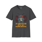 A Cryptid Ate My Homework T-Shirt - Funny Mothman Student School Excuse Legendary Creature Tee