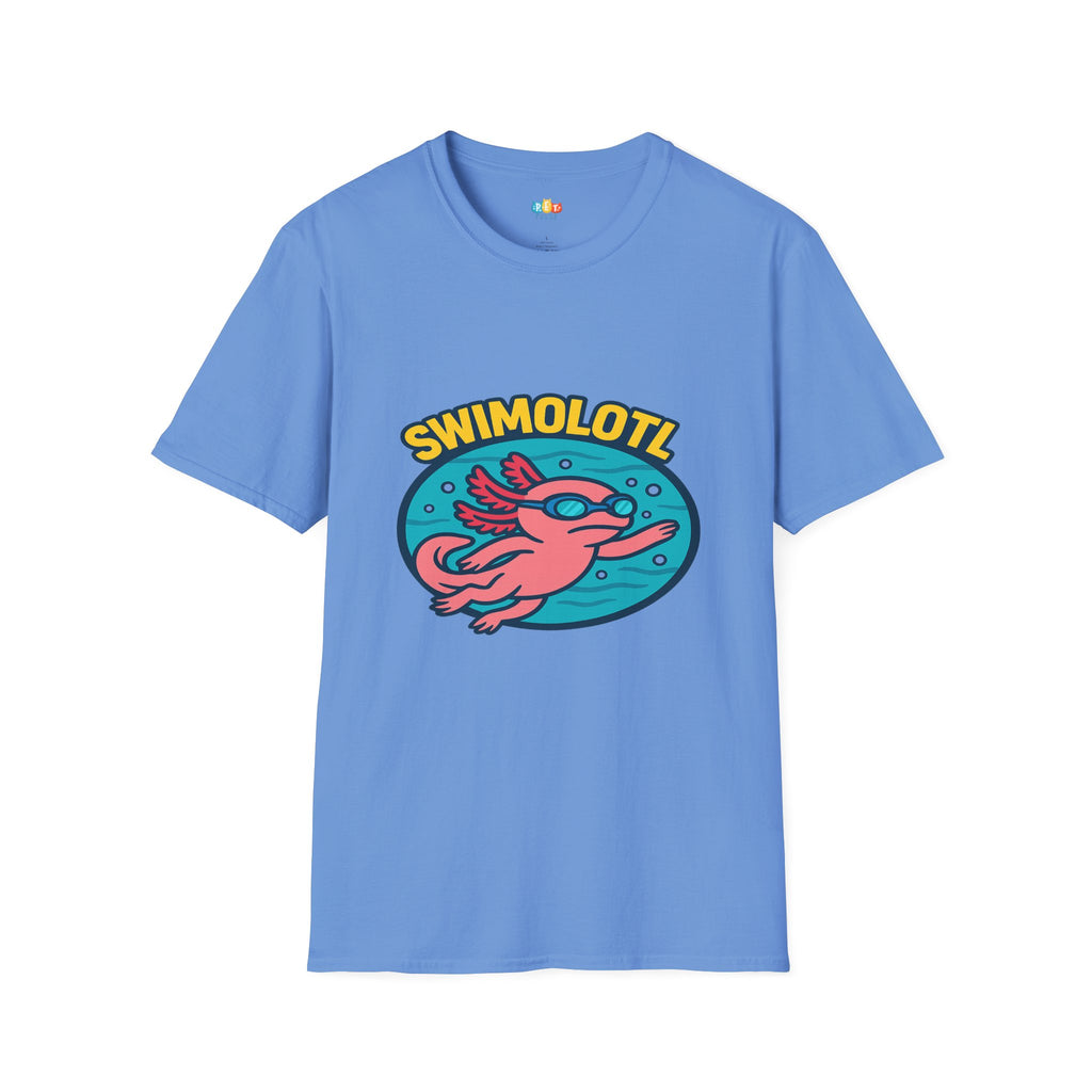 Swimolotl Athletic Axolotl Swimming T-Shirt - Funny Animal Pun Pool Swimmer Water Sports Fitness Tee