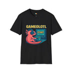 Gameolotl Pro Axolotl Gamer T-Shirt - Funny Animal Pun Video Game Controller Gaming Nerd Tee