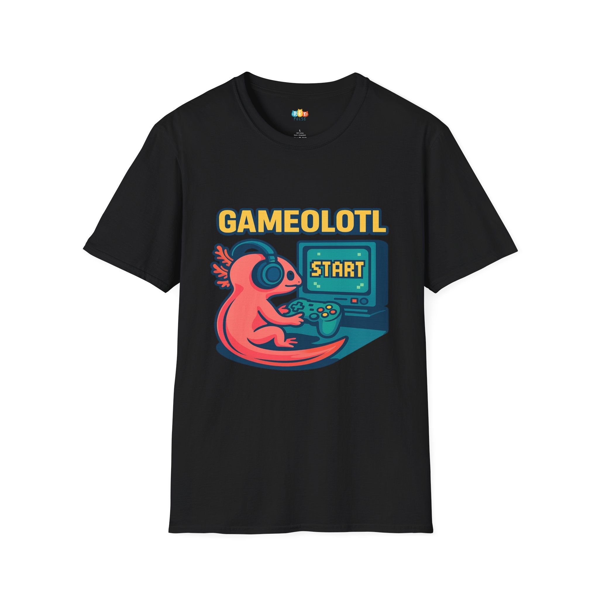 Gameolotl Pro Axolotl Gamer T-Shirt - Funny Animal Pun Video Game Controller Gaming Nerd Tee