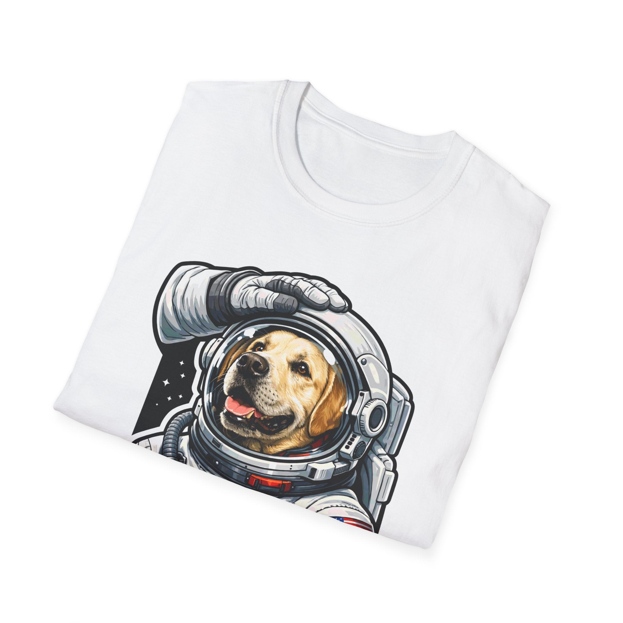 Moon's First Good Boy T-Shirt — Astronaut Dog Space Tee Moon’s First Good Boy Funny Astronaut Labrador T-Shirt | Cosmic Encounters Collection by PetPulse
