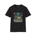 Intergalactic Tourist Alien Space Travel T-Shirt - Funny UFO Backpacker Galaxy Vacation Extraterrestrial Adventure Tee
