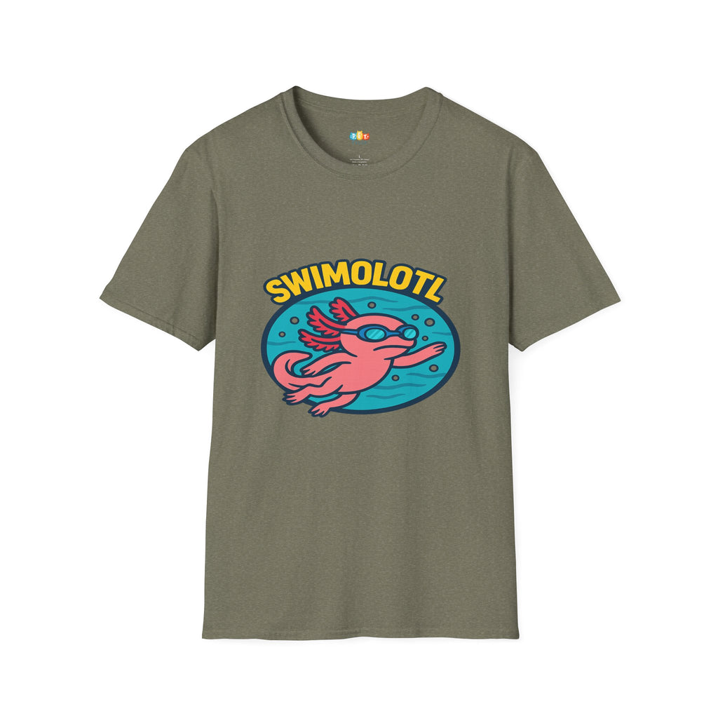 Swimolotl Athletic Axolotl Swimming T-Shirt - Funny Animal Pun Pool Swimmer Water Sports Fitness Tee