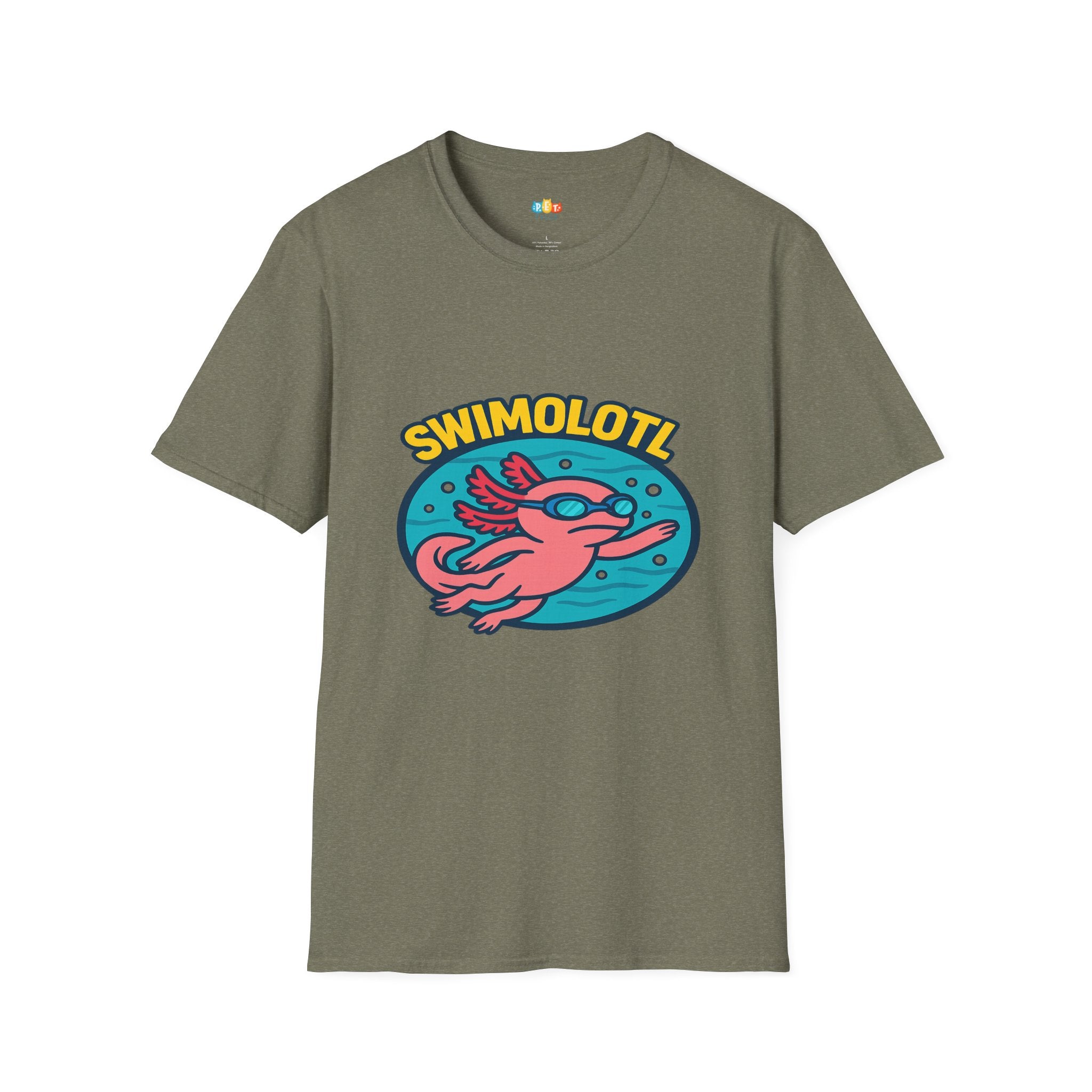 Swimolotl Athletic Axolotl Swimming T-Shirt - Funny Animal Pun Pool Swimmer Water Sports Fitness Tee